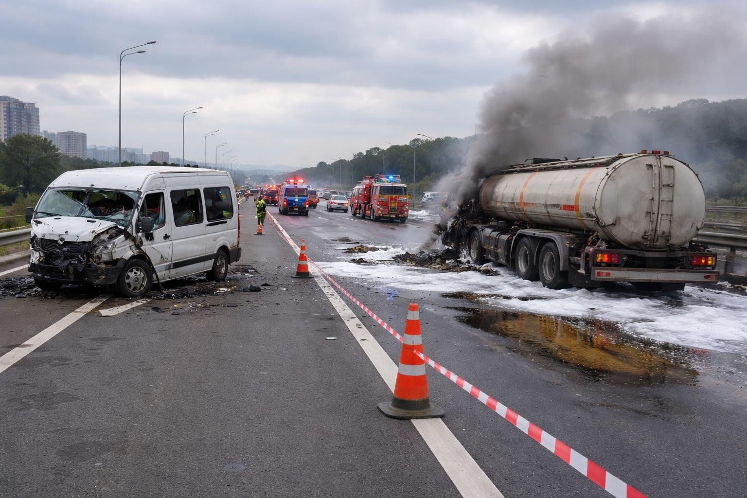 Exercițiu ISU Bacău pe A7: PLANUL ROȘU testat într-un scenariu cu victime multiple și risc de explozie