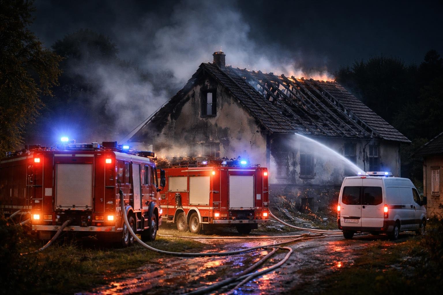 Incendiu puternic în Enăchești: 100 MP din acoperiș au fost distruși, cauza probabilă fiind scurtcircuit