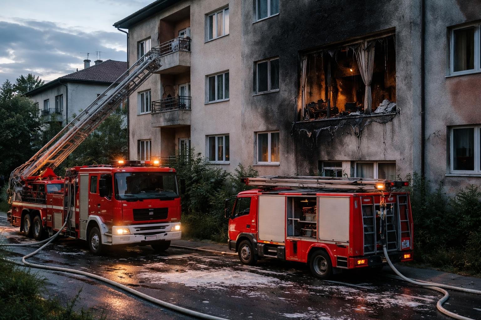 Incendiu într-un apartament din Moinești: lumânarea lăsată aprinsă apare ca posibilă sursă